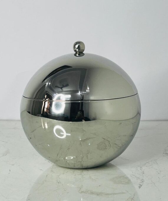 Stainless Steel Sphere Ice Bowl with Lid – Mirror Finish | Multipurpose Container
