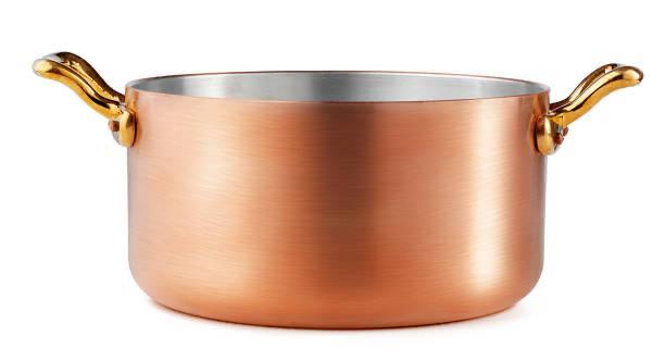 Handcrafted Copper Cooking Pot with Brass Handles – Tin-Lined Interior | Traditional Cookware