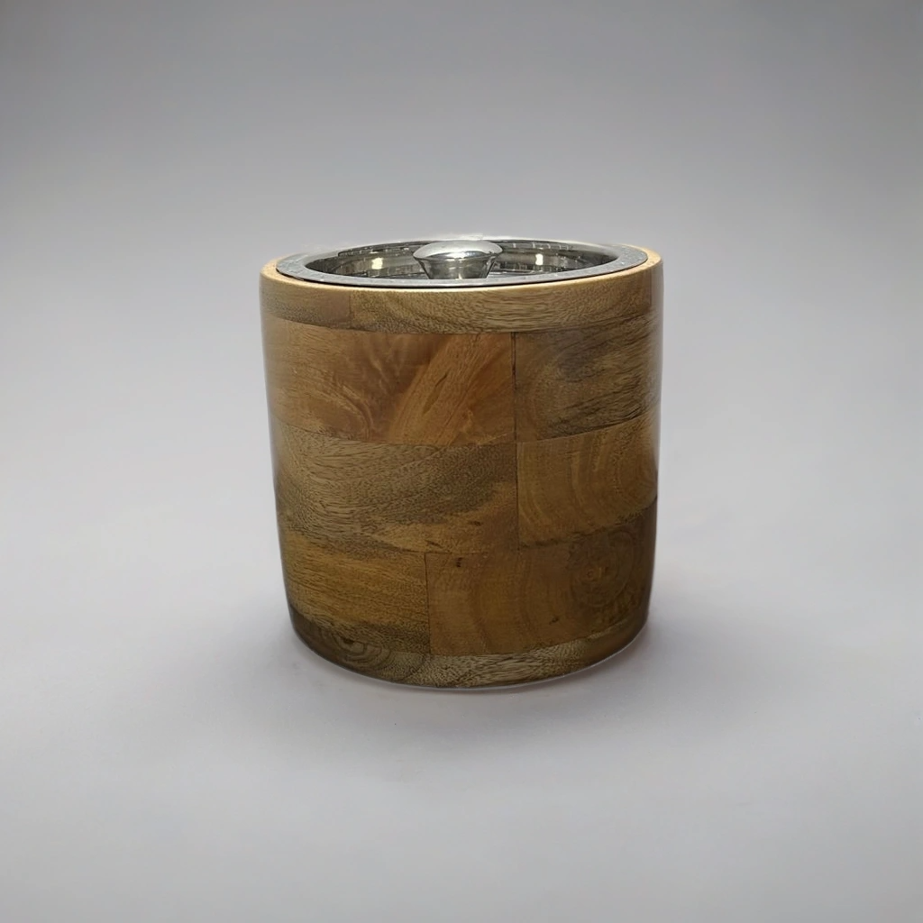Premium Wooden Ice Bucket with Stainless Steel - Image 3