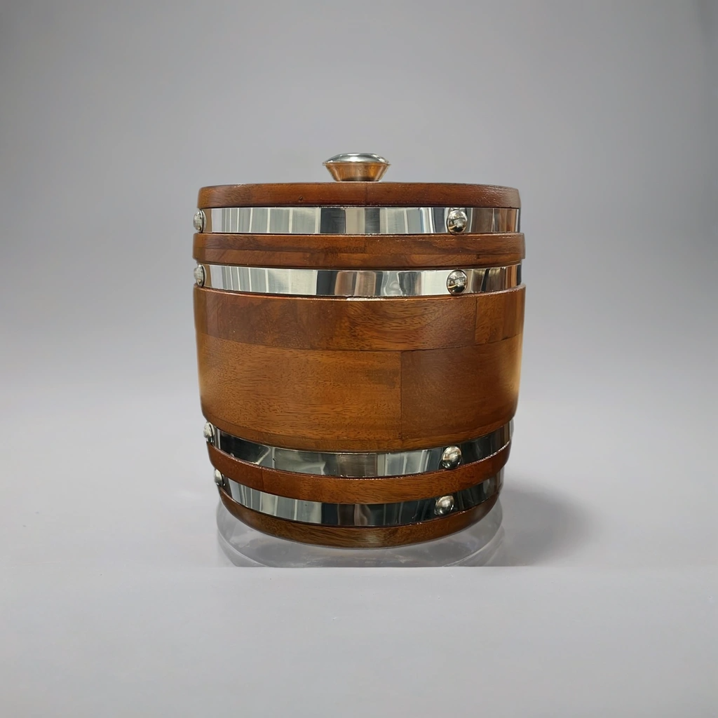 Premium Wooden Ice Bucket with Stainless Steel - Image 4