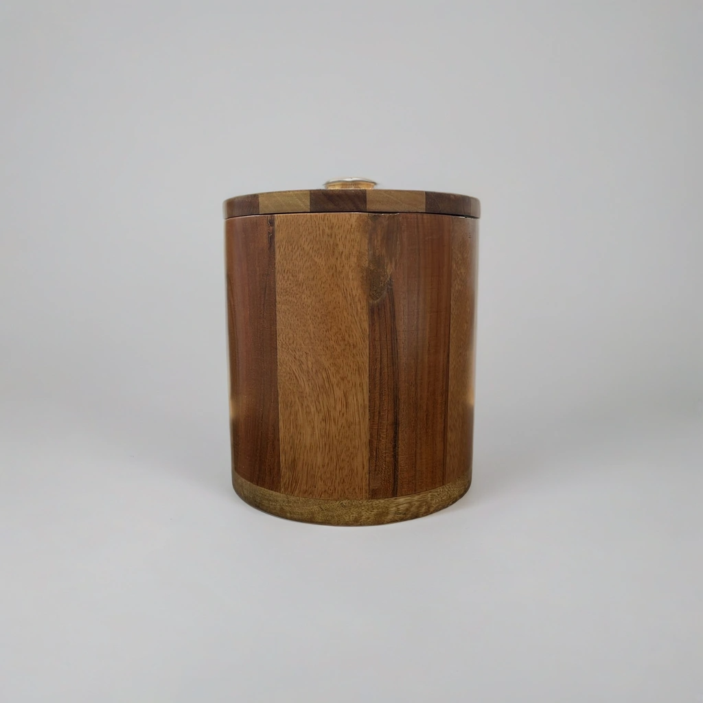 Premium Wooden Ice Bucket with Stainless Steel - Image 2