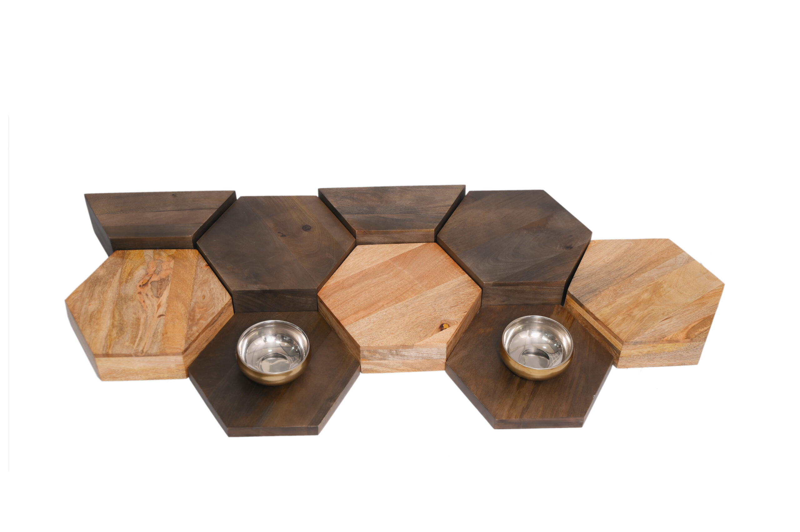 Wooden Hexagon Riser (9 Pcs Set)